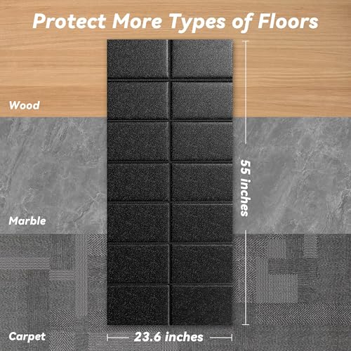 VTORY Walking Pad Mat for Carpet - 1/5" Thick Foldable Treadmill Mat - size: 55"L x 23.6"W x 0.2"Th