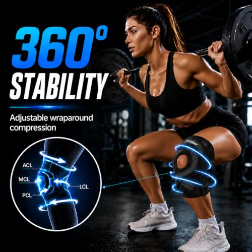 Knee Brace Support with Side Stabilizers for Knee Pain Relief - size: Medium