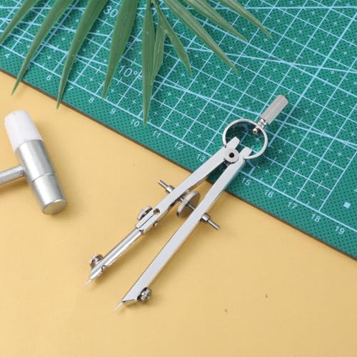 4.3 Inch Spring Divider Caliper, Precision Compass Scribing Tool Adjustable Spring Wing Divider for Clock Maker, Woodworking, Leather Craft, Metalworking, Geometry Drawing, Silver