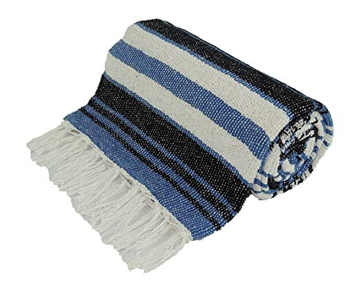 Kakaos Traditional Yoga Blanket. (Light Blue) - color: Light Blue