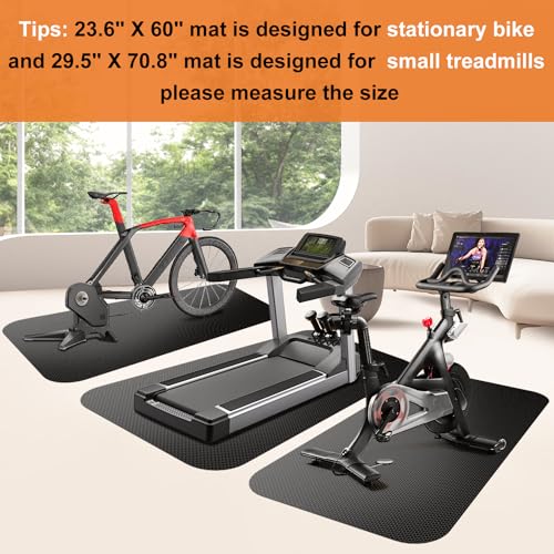 Treadmill Mat,Bike Mat,Stationary Bike Mat,Foldable Treadmill Mat for Hardwood Floors and Carpet.for Exercise Bike,Exercise Equipment Indoor Cycles,Rowing Elliptical (32" X 84.2") - color: 32" X 84.2"
