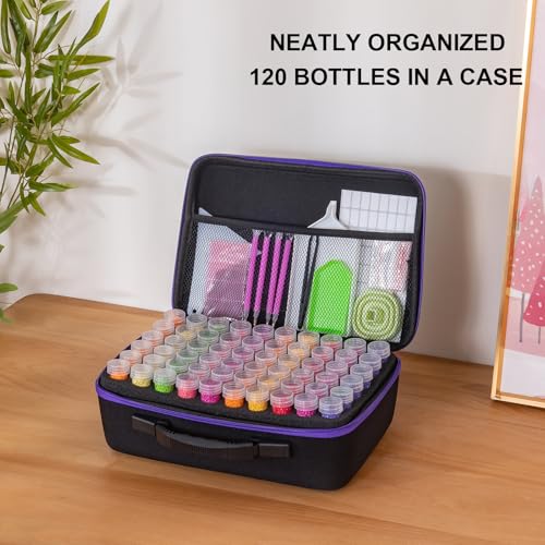 ZYNYXY 120 Slots Diamond Art Storage Container with Diamond Art Accessories and Tools, Portable Bead Storage Boxes for Diamond Painting Kits - size: Large
