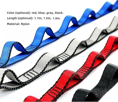 2pcs safety daisy chain, multi-ring adjustable nylon strap rope yoga pilates stretch band - color: Blue, size: Length:1.5m
