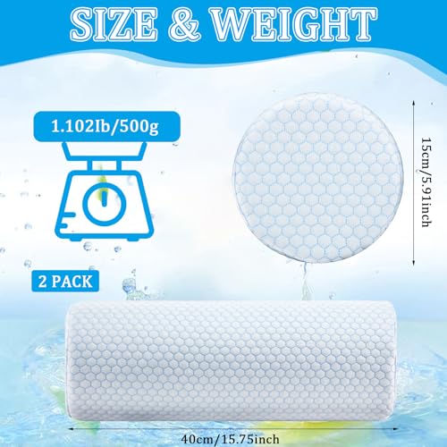 Novabright 2 Pcs Cooling Cervical Neck Roll Pillow for Sleeping Memory Foam - size: 15.8 x 6 Inch