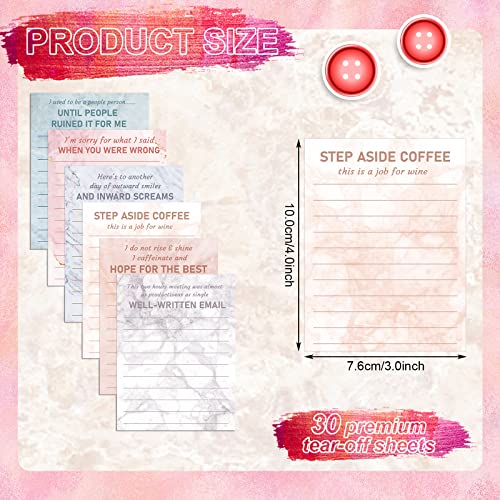 Pajean 12 Designs Funny Sticky Notes, Office to Do List,Marble Style | Sarcastic Notepads with Funny Sayings, 3 X 3.93 Inch Sticky Memo Pads, Assorted Colors, Office Desk Supplies - style: Marble Style