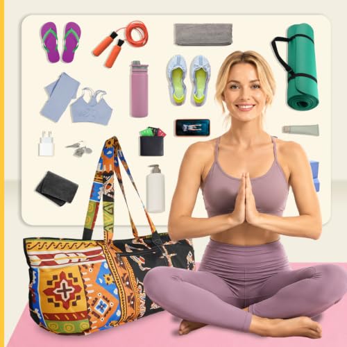 Yoga Mat Bag Yoga Tote Bag with Large Waterproof Zipper Pocket and Drawstring Pocket Yoga Mat Bag Carrier Fit Most Size Mats and All You Stuff - color: black yellow orange