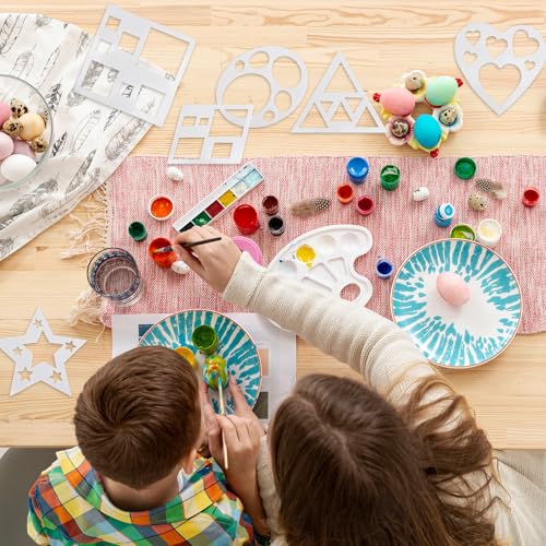 12 Pcs Drawing Stencil Geometric Stencils Circle Square Heart Star Template Set for Painting Basic Shape Tracing Stencils Simple Drawing Stencils for Classroom Painting DIY Craft - size: Small