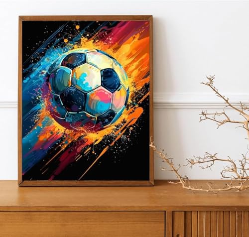 Football Paint by Numbers Kit for Adults-Adult Graffiti Background Paint by Number Sport Style Painting by Number on Canvas Easy to Paint with Brushes Perfect for Gift Decor Without Frame(16x20inch) - color: Artwork 02, size: 16''x20''(without frame)