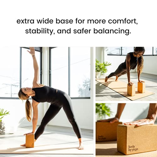 Cork Yoga Blocks 2 Pack – Premium Cork Grain, Highly Stable, Chip Resistant - color: Classic