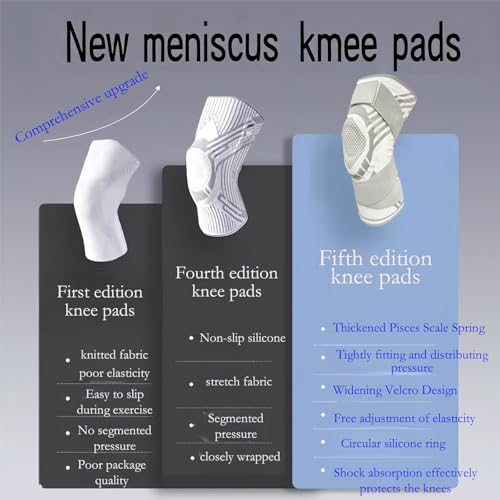 Knee joint bracket, Breathable Elastic Compression Knee Pad with Bilateral Spring-Supported Patella Gel Pads. High durability and performance suitable for jiu-jitsu, Muay Thai, wrestling, volleyball, running, cycling. Unisex (Black, Medium) - color: Black