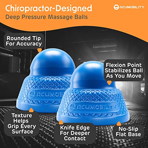 Acumobility Massage Ball Roller 2 Pack - Trigger Point - Massage Balls - color: Blue