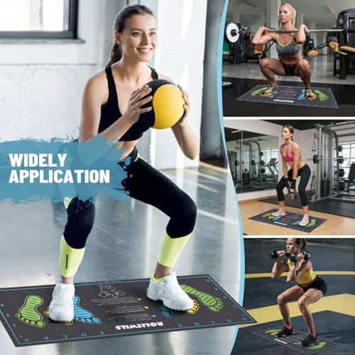 31.5'' X 13.8'' Anti-Slip Squat Mat with Foot Position Guides, Professional-Grade Exercise Mat Perfect for Squats, Leg Training and Lunges, Enhancing Muscle Activation, Versatility and Safety for Home Fitness Enthusiasts - color: Gray