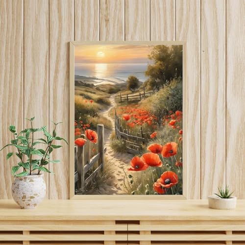 ARPADAMO Diamond Art Kits for Adults,Beach Diamond Painting Kits 12x16in | Diamond Painting Kit - Sparkling Full Drill Design Perfect for Home Decor, Holiday Gifting, And Relaxing Crafting 12x16inch - color: DP03944