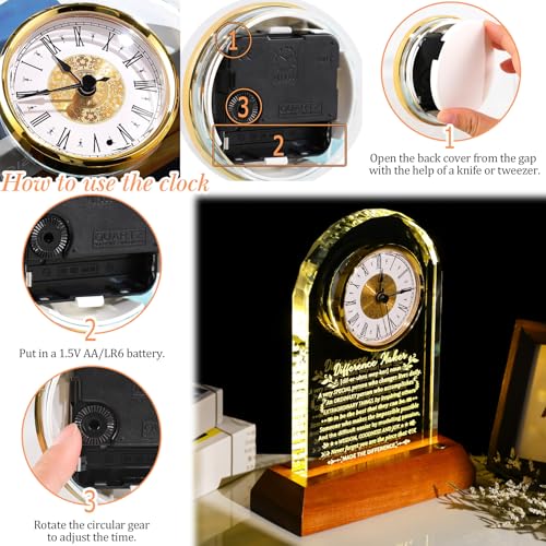 Ornalrist Difference Maker Gifts for Men Women Appreciation Crystal Clock - color: Difference Maker