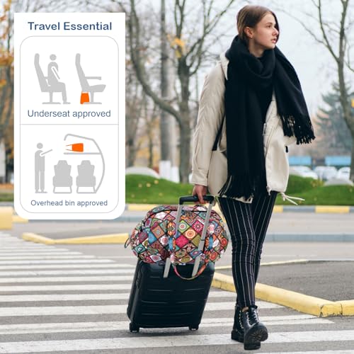 TOPDesign Travel Duffel Bag for Women, Puffer Gym Bag Sports Tote with Wet Pocket, Carry On Weekender with Luggage Sleeve (Yoga) - color: Yoga