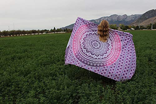 Popular Handicrafts Tapestry Wall Hanging Hippie Mandala Bohemian Hippy Psychedelic Design Indian Tapestries Bedspread 30 x 40 Inches (76 x 101 cms), Pink Purple Ombre - color: Pink Purple, size: 40"L x 30"W