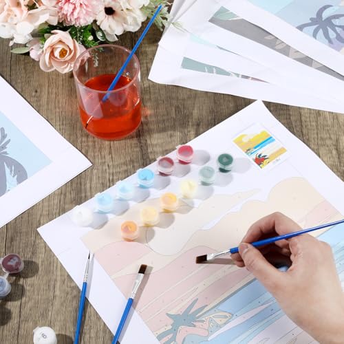Humyoun 12 Pack 9 x 12 Inch Paint by Numbers Kit for Adults Beginners DIY Acrylic Oil Painting Paint by Number Kits Drawing Paintwork on Canvas Without Frame for Home Decor(Hawaiian Style) - style: Hawaiian Style