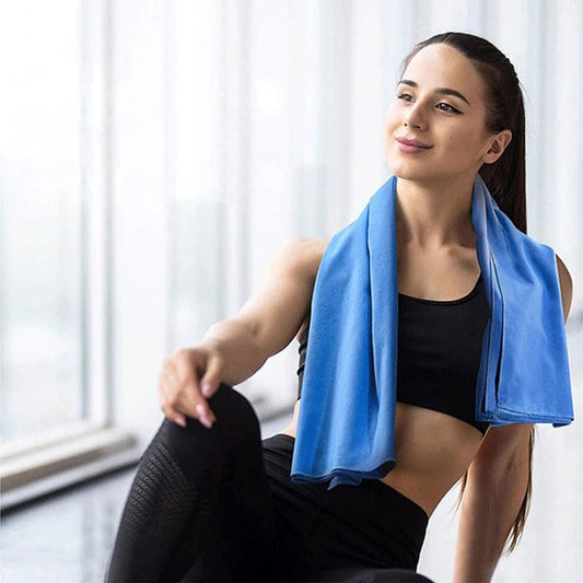 80 * 40cm Microfiber Sports Quick Dry Towel Men's Women's Super Soft Fitness Swimming Sweat Absorbent Sports Towel (Light Blue) - color: Light Blue