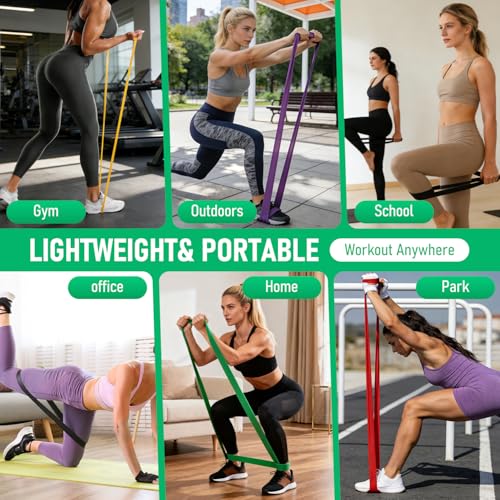 Resistance Bands for Working Out, Pull Up Assistance Bands Set, Exercise Workout Bands for Full-Body Training, Fitness, Physical Therapy, Home Gym for Women & Men (5-85lbs)