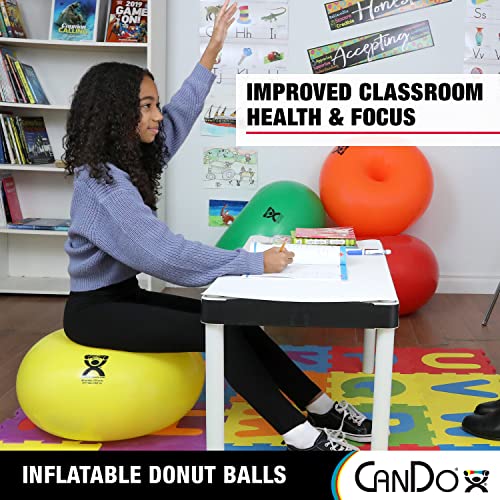 CANDO - 30-1955 CanDo Donut Exercise, Workout, Core Training, Swiss Stability Ball for Yoga, Pilates and Balance Training in Gym, Office or Classroom. Blue, 85 cm W x 45 cm - style: 34-inch