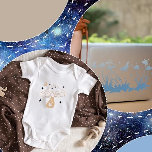 Keluna Mushroom Stencils for Painting, 18 Pcs Bohemian Art Craft, 12 Inch Large Reusable Crescent Moon Phase Drawing Template for Wood Wall Canvas Home Decor - style: mushroom