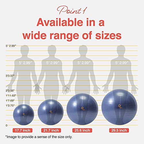 Primasole Exercise Ball for Balance Stability Fitness Workout Yoga Pilates at Home Office & Gym Birthing Ball for Pregnancy, Office Ball Chair - color: Indigo Blue, size: 75 cm