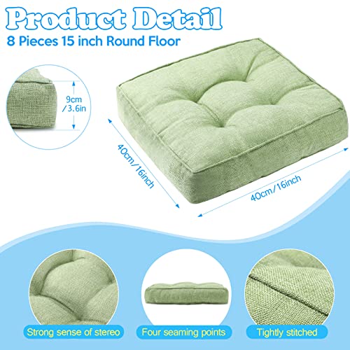 Fumete 8 Pcs Square Floor Pillows for Kids and Adult 16''x16'' Flexible Seating Floor Cushion for Classroom Multicolor Meditation Cushions for Home Daycare Preschool Yoga Meditation (Classic Color) - color: Classic Color
