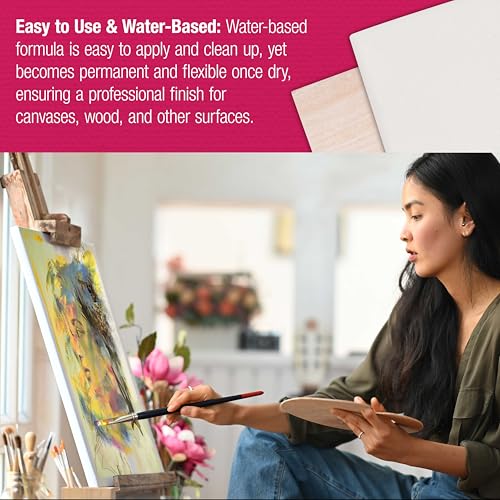 U.S. Art Supply Clear Gesso Primer (16oz) for Oil & Acrylic Painting | Enhances Blending & Canvas Paint Prep - Mixable Clear Gesso Primer for Acrylic Painting - color: Clear