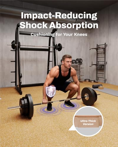 AIRHOP 0.79" Thick Gym Flooring for Home Gym, 96 Sq Ft Rubber Top Gym Mat - color: Wood, size: 96 Sq Ft (24 Tiles)