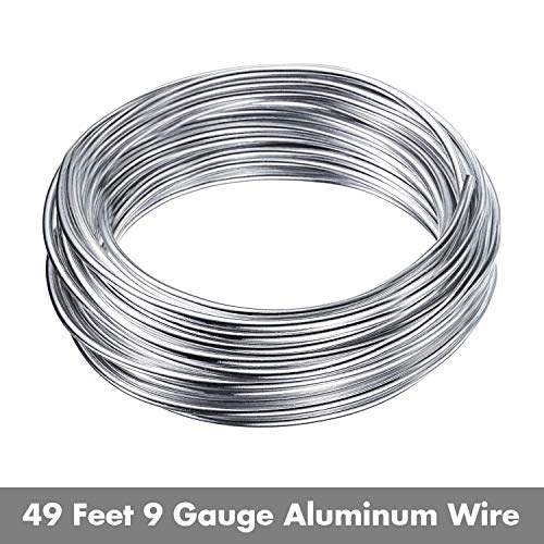Aluminum Wire, Anezus 9 Gauge Bendable Metal Armature Aluminum Craft Wire for Wreath Making Beading Floral (Silver, 3 mm, 50 Feet/15m) - style: Silver