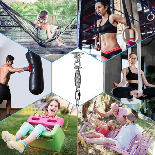 SELEWARE Hammock Chair Hanging Kit, Bearing Swing Hanger w/Spring & Chain - color: Bearing Swing Hanger With Chain & Conical Spring