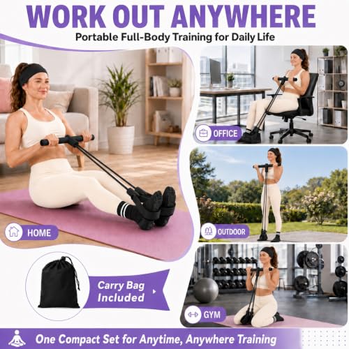 Pedal Resistance Band, Stitched Anti-Snap Elastic Pull Rope Fitness Equipment, 3-in-1 Home Workout Exercise Bands Set with Pilates Grip Socks & Headband - color: Black, size: 55LB
