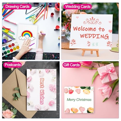 PATIKIL 80 Sets Pure Cotton Watercolor Cards 140lb/300 GSM Postcards with Envelopes for Art Painting Creative Thank Notes, 5x7 Inch Foldable Size