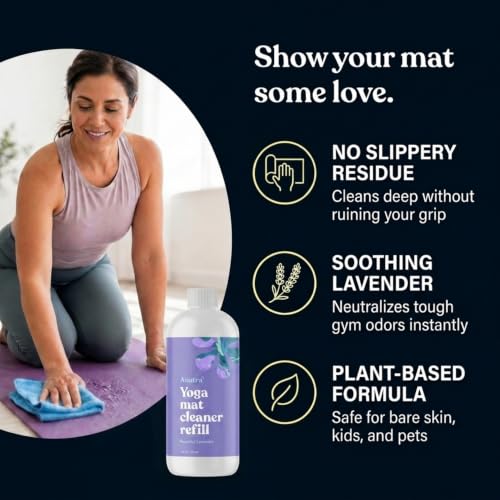 ASUTRA Yoga Mat Cleaner Spray Refill (Peaceful Lavender), 16 fl oz (16oz)