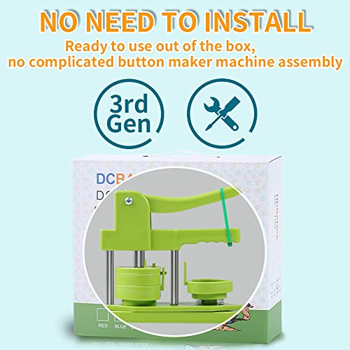 Happizza Button Maker Machine, Heart-Shaped (3rd Gen) Installation-Free, Heart Shape DIY Pin Button Maker Press Machine Kit, Badge Punch Press Machine with Free 100pcs Heart Button Parts - size: Heart - 57 mm