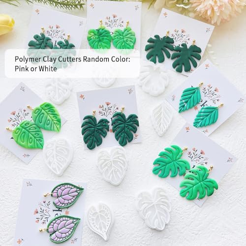 Leaf Shape Polymer Clay Cutters Set – Molds and Clay Cutters for Polymer Clay, Botanical Clay Earring Tools - color: B color