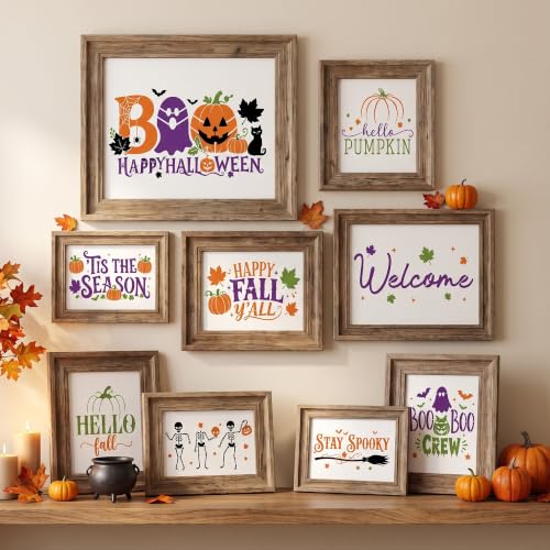 Sitsink Halloween Stencils for Painting Ghost Pumpkin Fall Template Wall | 20 reusable stencils, fall harvest halloween dual theme painting templates, DIY template for rug mat furniture wall canvas - style: fall and halloween