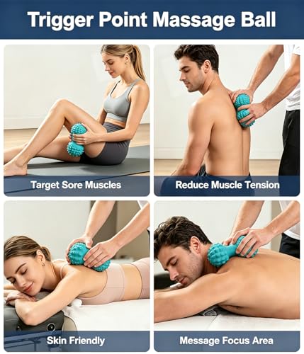 2 Pack Textured Peanut Massage Ball, Deep Tissue Myofascial Release Tool for Plantar Fasciitis Relief, Portable Acupressure Roller for Tight Muscles, Fascia Ball for Home Office Gym Travel - color: 2 Roller