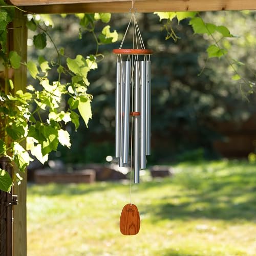 Woodstock Chimes Amazing Grace Wind Chime for Outside 40" Medium Silver,Outdoor Decor for Patio, Porch, Garden, Memorial Gift for Loved Ones AGLS - color: Silver, size: 40" Large