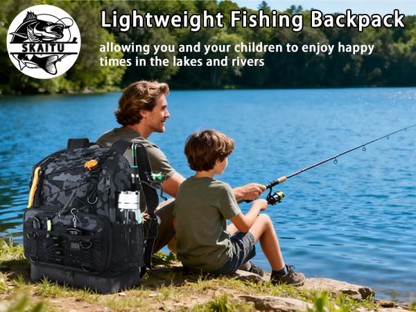 Fishing Backpack with Tackle Boxes and Rod Holder, Cooler, 30L Large Tackle Bag with Fishing Gear Lures Kit, Waterproof Bottom tackle Backpack Fish Set Gifts for Men Women-Black Back Pack - color: All Black