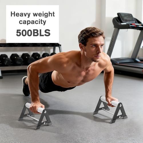 Push Up Stand, Pushup Handles for Strength Training, Heavy-duty Stainless Steel Push Up Bars Gym Exercise Equipment, Hold Up to 500lbs, 1 Pair - color: Aluminum handle Black 01