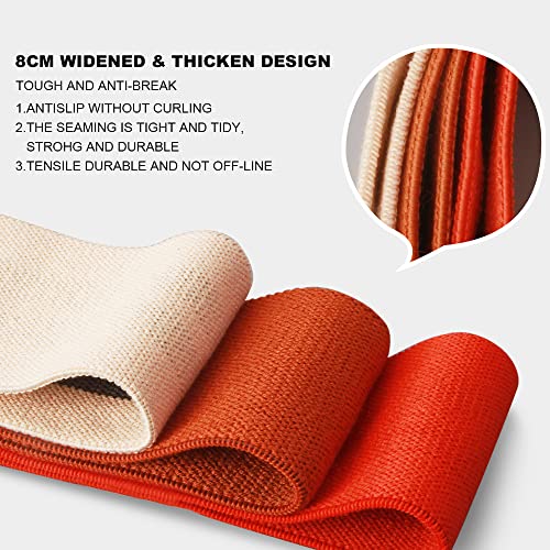Hatha Yoga Large Resistance Band,14.5" x3.15",Fabric Exercise Loop Bands with Instruction Guide and Carry Bag, Set of 3. - color: Orange