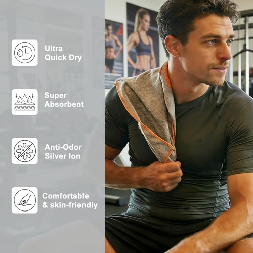 Microfiber Gym Towels 8 Pack, Quick Dry Silver ION Odor-Free Sweat Towel for Gym Women Super Absorbent Fast Drying for Workout, Yoga, Running, Hiking, Travel(Bright Color,16x31.5Inch ) - color: Bright Color