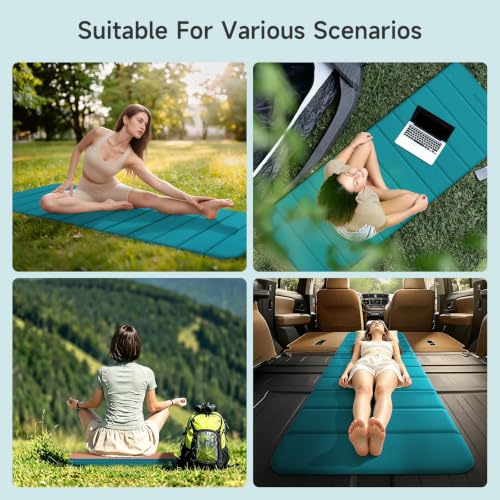 12-Fold POE Yoga Mat 75x26x0.4 Inches | Non-Slip, Compact, Workout-Friendly for Yoga, Pilates, Strength Training & Meditation - color: Acid Blue+Orange