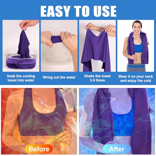 4 Pack Cooling Towel for Neck and Face,Sports Tennis Hiking Running Riding Yoga Fitness Gym Workout Sweat Ice Towel (Multicolor-04) - color: Multicolor-04