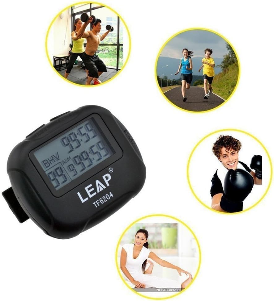 Interval Timer for Workout with Vibration Alarm, Portable Stopwatch with Clips Repeat Timer for HIIT Boxing Yoga Gym Training