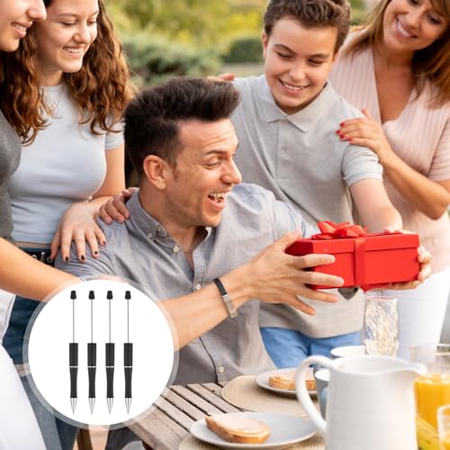 60 Piece Beadable Pens Bulk Set, Beaded Pens DIY with 20 Ballpoint Pen Sets and 40 Refills & Bags, Office Supplies for Office Art Crafts Journaling Party Favors Project Accessories Black - color: Black