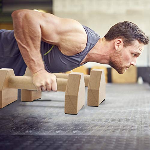 Pushup Stands - Wooden Push Up Bars Gym Gear Equipment with Anti-Slid Mat Workout Solid Exercise Women Men Portable Fitness - style: Regular