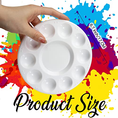 FANDAMEI 20PCS Paint Palette, Paint Tray Palette, Round Paint Trays | Painting Supplies for Kids & Adults, Plastic Paint Palette Tray, Paint Pallets for Students or School Art Painting or Project