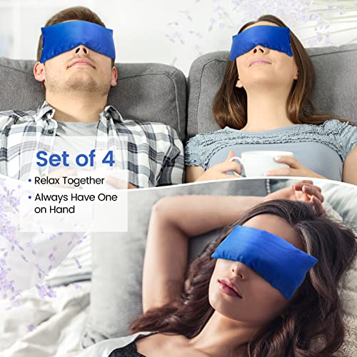 SuzziPad Hot & Cold Lavender Eye Pillow for Relaxing, Sapphire, 4 Packs - color: Sapphire